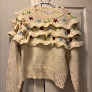 Free the Roses Floral handmade embroidery ruffle detail